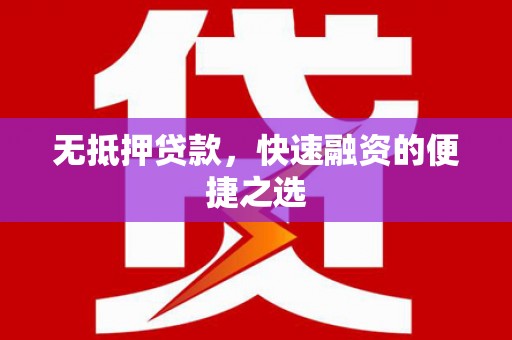 务川无抵押贷款，快速融资的便捷之选