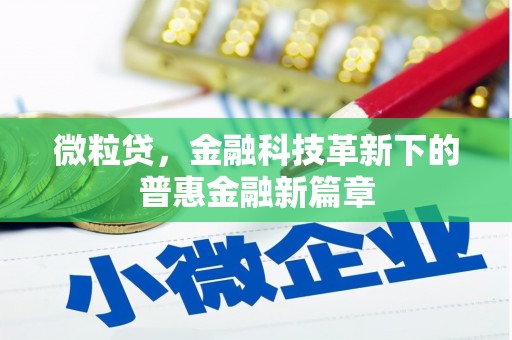 安陆微粒贷，金融科技革新下的普惠金融新篇章