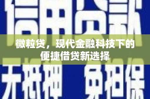 旬阳微粒贷，现代金融科技下的便捷借贷新选择