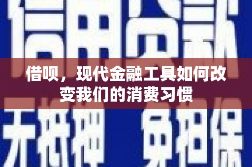 赣州借呗，现代金融工具如何改变我们的消费习惯